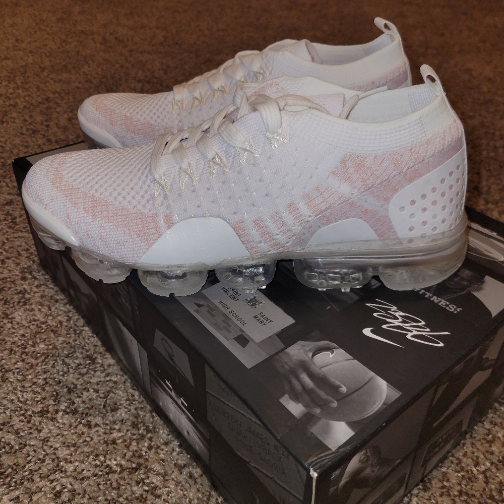 White and Pink Sneakers